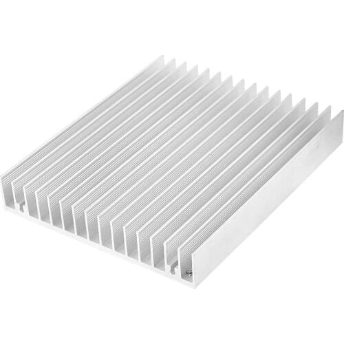 Silver Tone Aluminium Heat Diffuse Heat Sink Cooling Fin 120x100x18mm