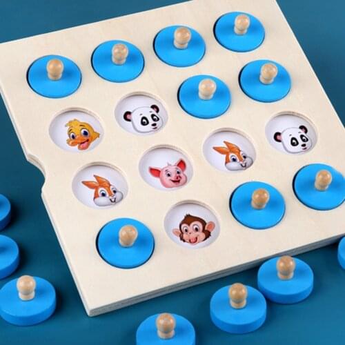 Chess Puzzle Game Montessori Toy Memory Training Teaching Aid Family Reunion Interactive Toy for Kids Early Education Children