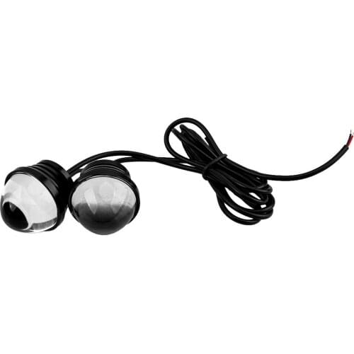 Universal 12V 5W Headlight Motorcycle Car Front Tail Backup Fog Lamp Rear Projector Lens Flash Fish Eagle Eye White Light 0.24A