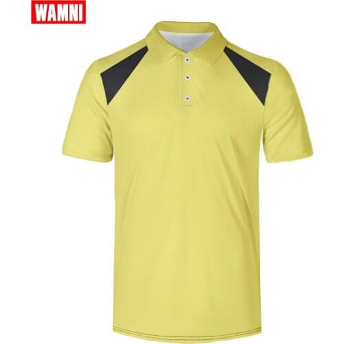 WAMNI Tennis 3D Shirt Fashion Man Sport Dry Slim Breathable Loose 2019 New arrival Turn-down Collar -shirt