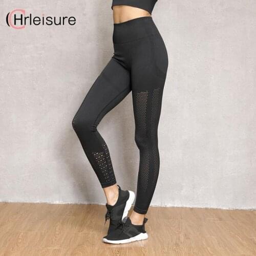 CHRLEISURE Women Push Up Leggings Fitness High Waist Leggings Running Seamless Leggings Gym High Waist Leggins Mujer Hollow Out