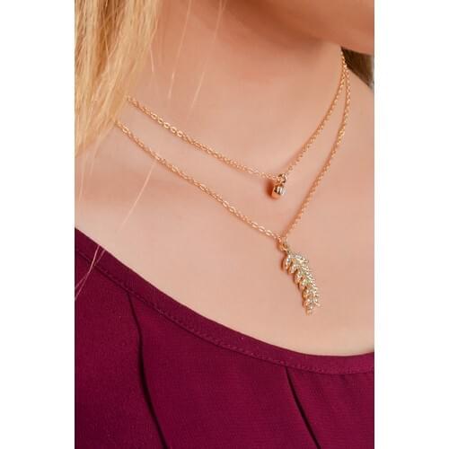 Luxurb Zircon Branch Figured Female Necklace
