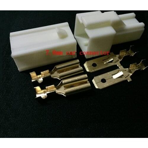 1sets/lot 7.8 automobile connector 2P connector 2 core male and female butt plug electric vehicle motorcycle terminal