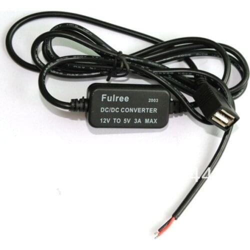 10Pcs/Lot Waterproof 1M power cable DC Converter Buck Module 12V(8-22V) to 5V 3A 15W usb output adapt