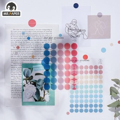 7 Designs 3Pc Color Dot PET Sticker Scrapbooking Planner Laptop Japanese Cycle Toy Cool Doodling Hand Account Decor Stationery
