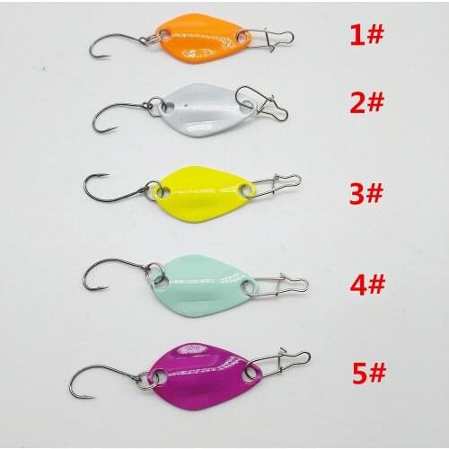 Free Shipping 5pcs/lot Fishing lure Metal Spoon Samll Mini 2g 30mm Bait Single Hook Pesca