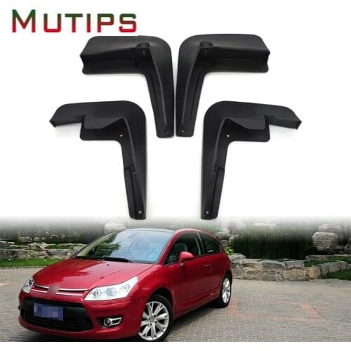 Mutips Car Front Rear Mudguard Mud Flaps Accessories Exterior Cover For 2004 2005 2006 2007 2008 2009 2010 Citroen C4 Hatchback