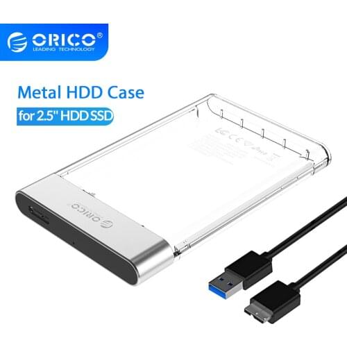 ORICO HDD Case New 2.5 inch Transparent Add Metal SATA to USB 3.0 Hard Disk Case Tool Free 6Gbps Support 4TB UASP Case Hd Box