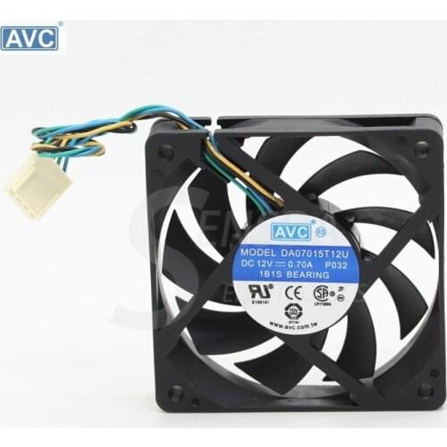 For AVC da07015t12u 7015 computer cpu 70mm case fans 7cm DC 12V 0.7A 4-pin pwm cooling fans