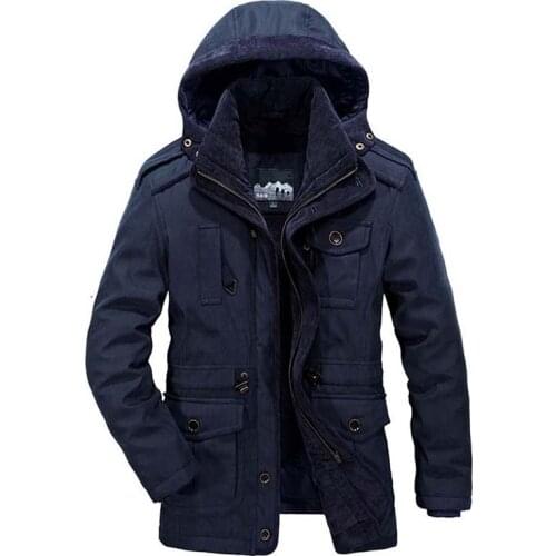 Men Autumn Winter Coat Hooded Fleece Parka Jacket Liner Detachable Casual Jacket Warm OUTWEAR Windbreaker Loose Male Clothes