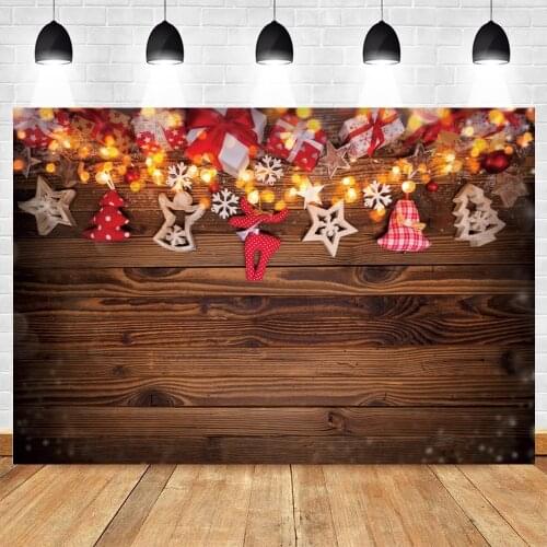Yeele Photocall Christmas Backdrop Glitter Wood Board Toy Gift Photography Baby Party Decor Background Photo Studio Photographic