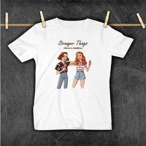 Stranger Things Cartoon Printed Best Friends Baby Boys Girls Clothing White T-shirts Harajuku Punk Kids Tshirt Personalized
