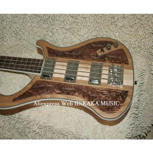China Bass 4 strings Electric Bass wood Manual sculpture New Arrival High Quality HOT
