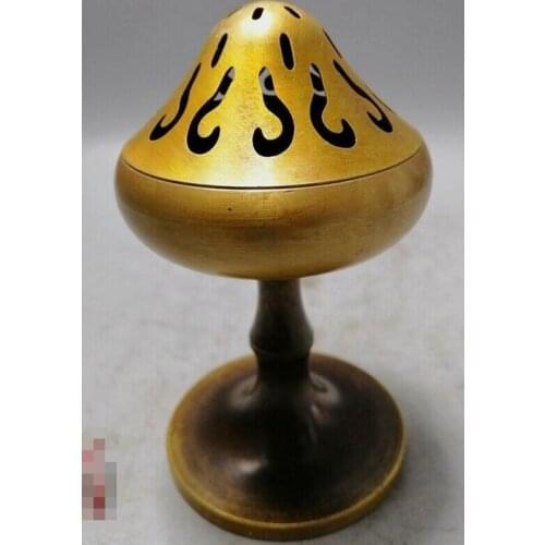 Chinese antiques Fengshui copper ware Pure copper bamboo joint incense burner