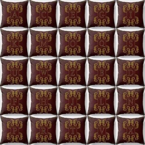Coffee background English letters pattern pillow cases short plush high quality square thick sofa throw pillow cushion covers