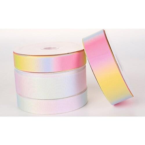 45M*4CM DIY Gradient Rainbow Ribbon Wedding Party Festival Decor Handmade Gift Wrapping Supplies
