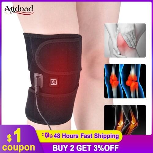 Heating Knee Brace Support USB Therapy Knee Pads for Cramps Arthritis Massage Recovery Pain Relief legs Warm Dropshipping