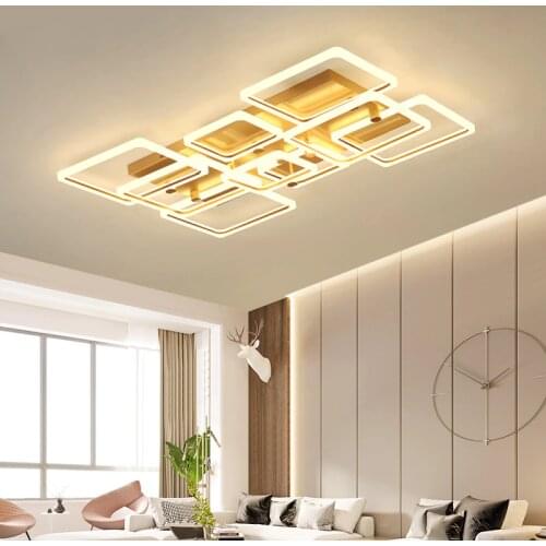 NEO Gleam Rectangle Modern led Chandelier For Living room Bedroom study room Gold finished home deco ceiling chandelier