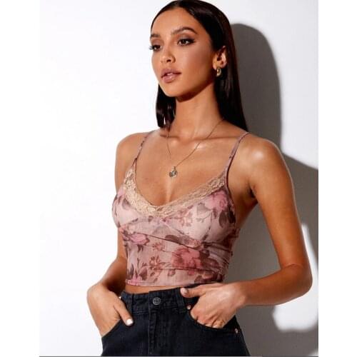 New Womens Camisole Sexy Lace Print Sleeveless Sling Top Clothing For Travelling Holiday Dating Party Shopping Daily Wear Soft