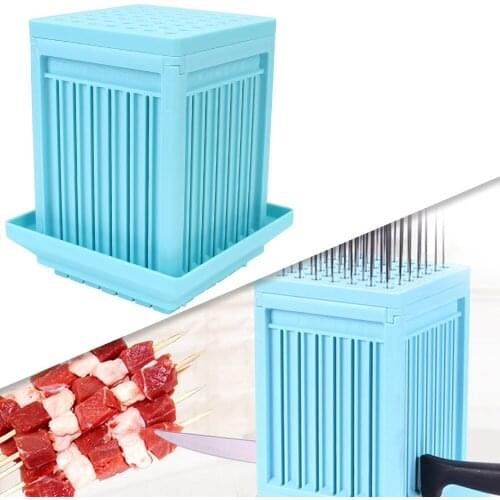 49 Holes Barbecue Stringer Box Machine Kebab Maker Skewer Tools Vegetables Beef Pork Meat Barbecue Accessories