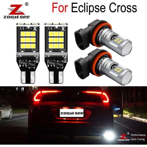 Premium Canbus white front fog lamp + rear reverse backup tail light bulb For Mitsubishi Eclipse Cross 2017 2018 2019 2020