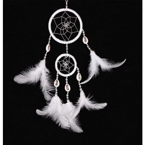 Blue suede dream catcher with blue feathers, white web and & glass bead finish 7cm diameter dreamcatcher hand made