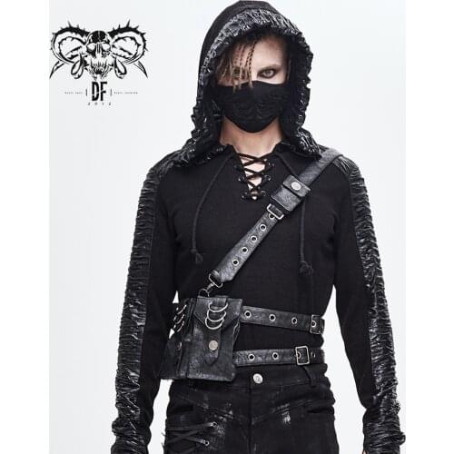 Devil Fashion Mens Punk One-Shoulder Pu Leather Belt Street Cool Fashion Adjustable Waist Girdle