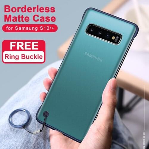 S10+ Frameless Case For Samsung Galaxy S10 Plus Case Ultra-thin Matte Transparent PC Shockproof Back Cover For S10 Case