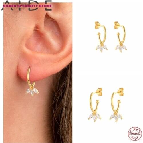 Aide Pendiente Plata 925 Sterling Silver Crystal CZ Drop Earrings For Women Piercing Earring 2021 New Design Luxury Jewelry Gift