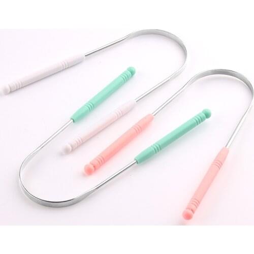1PCS Stainless Steel Tongue Scraper Oral Tongue Cleaner Brush Tongue Toothbrush Oral Hygiene High Quality Tounge Scraper