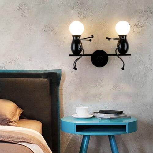 Modern Cartoon Doll LED Wall Lamp Nordic Creative Seesaw Iron Man Sconce Wall Light Decoration Kids Bedroom Corridor Wall Lamp