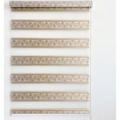 Modern home decoration blackout zebra roller blinds with nice jacquard design for home living room shower bathroom #LS6016