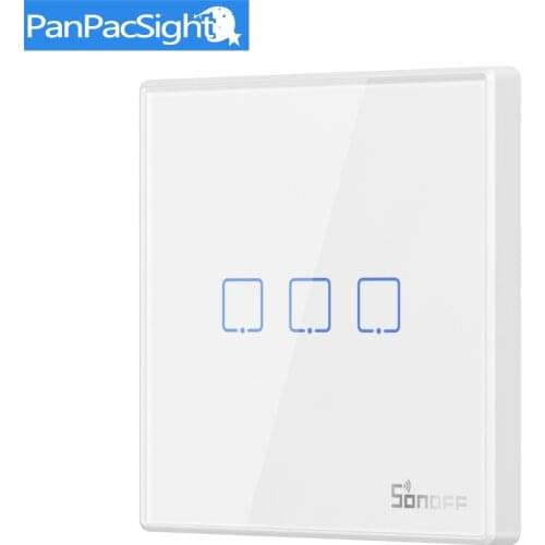 SONOFF T2EU3C-RF three-channel 433MHz wireless free sticker touch switch smart home automation