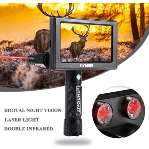 HD Night Vision Device Clear Image Double Infared IR Long Range in Full Darkness Night Viewer Laser Red Dot Sight Scope Mounted