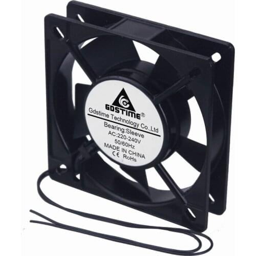 1 Piece Gdstime 11025s AC 220V 240V 110x110x25mm 2 Wires AC Cooling Fan 110mm x 25mm Sleeve Axial Exhaust Cooler 11cm