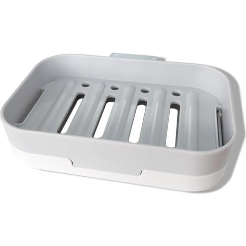 Rotating Soap Box In Bathroom Double-cell Wall-Mounted Draining Soap Box Nordic Viscose-Free Perforated Soap Box