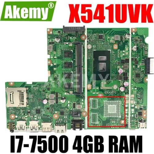 X541UAK With I7-7500 CPU 4GB DDR4 RAM Motherboard For ASUS X541U X541UA X541UAK X541UVK X541UV X541UJ laptop mainboard Tested