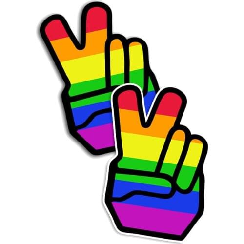 Funny Car Stickers Gay Pride Rainbow Hand PVC 10cm X 7cm Motorcycle Decals Decal Waterproof KK Vinyl