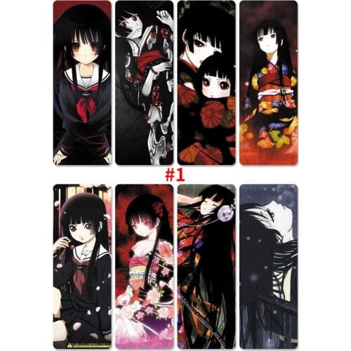 8pcs/set Anime PVC Cartoon Bookmarks Printed With Hell Girl Enma Ai