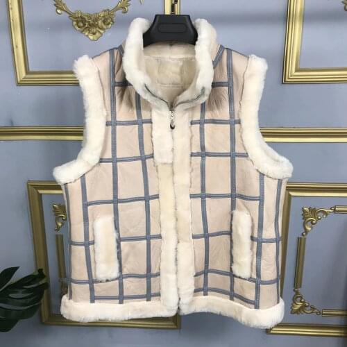 Women Winter Genuine Sheepskin Vest Cropped Waistcoat Warm Fashion Sleeveless Coat 2020 Hot Sale