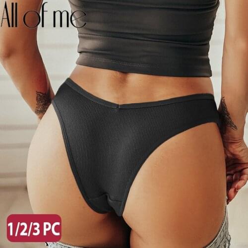 1/2/3PCS Womens Lingerie Cotton Panties Sexy Briefs Underwear V-Waist Design Female Underpants Pantys Girl Tangas Thong Panties