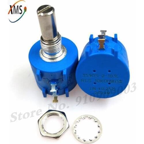 1PCS 3590S-2-104L 3590S 100K ohm 104 3590S-2-104 3590S-104 Precision Multiturn Potentiometer 10 Ring Adjustable Resistor
