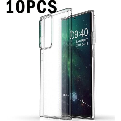 10 PCS Light Transparent Case for Samsung Note 20 Ultra Cover Soft Silicone Ultra-thin Case for Samsung S20 Plus Note 10 Coque
