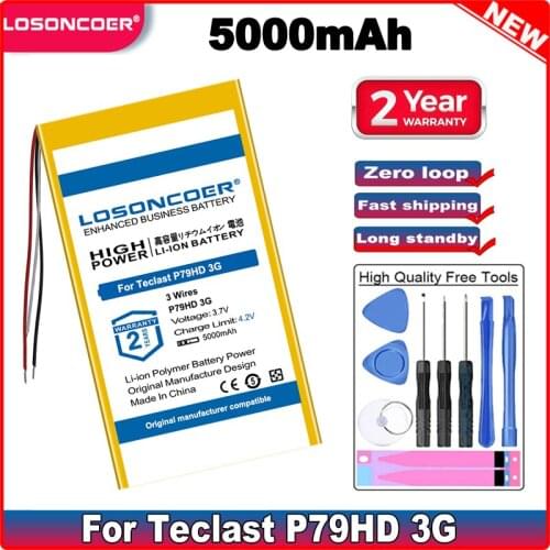 LOSONCOER 5000mAh 3355133 3.7V Tablet Battery For Teclast P79HD P79HD 3G Batteries