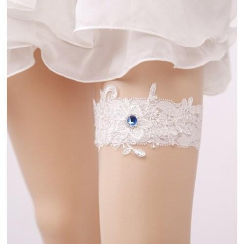 White Wedding Garter Rhinestone Floral Sexy Leg Garters for Women/Female Bride Accessories Thigh Ring Bridal Prom Garter 5346