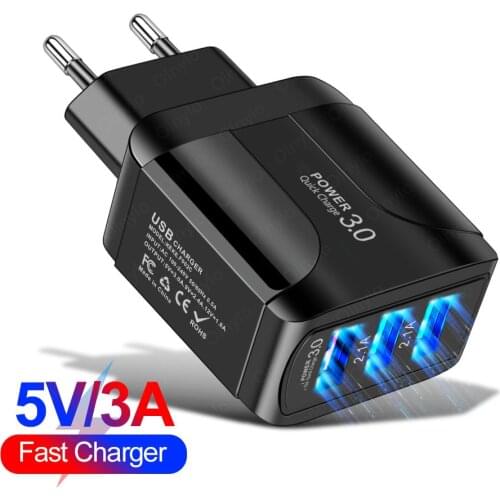 Quick Charger Adapt USB Charger For Samsung A50 iPhone 8 7 Xiaomi Tablet QC 3.0 Fast Wall Charging US EU UK Plug Chargers