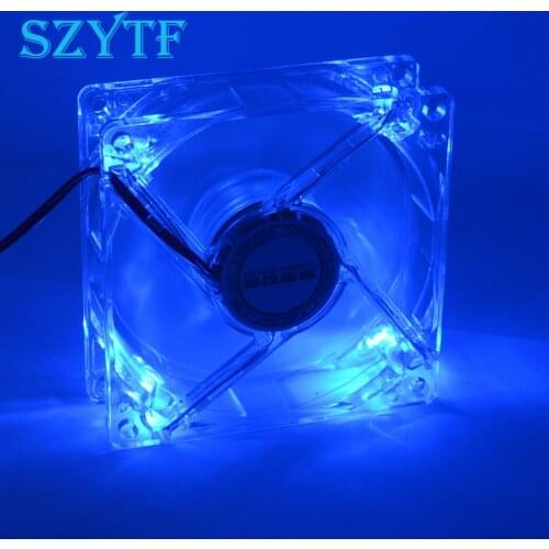 Pc computer fan case cooling fan unit fan 8025 8cm with blue LED lights chassis fan 80 X80X25