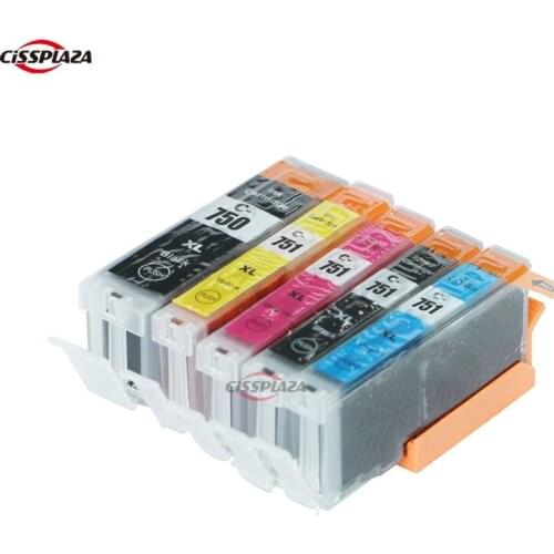 CISSPLAZA 10pk PGI-750 CLI 751 ink Cartridge compatible for Canon IX6770/MG6670 MG7570/IX6870 MG5470 IP7270 MG5470 MX727 MX927