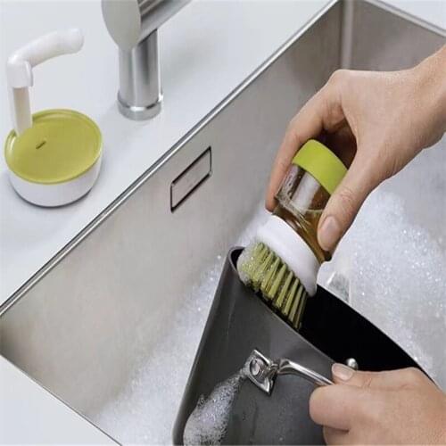 Cleaning Brushes Dish Washing Tool Soap Dispenser Refillable Pans Cups Bread Bowl Scrubber Kitchen Goods Accessories Gadgets