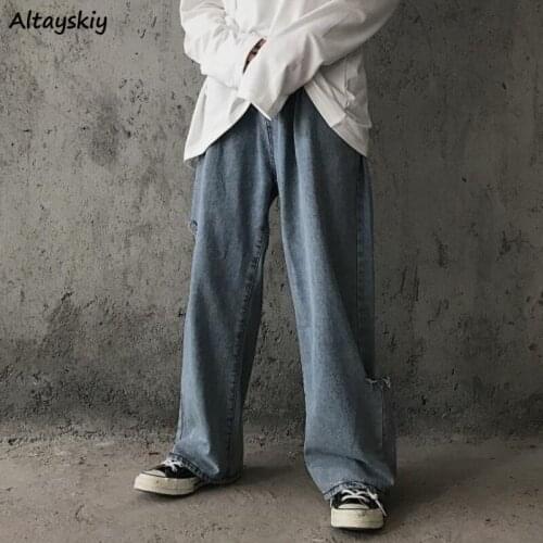 Jeans Women Fashion Hole High Waist Summer Wide Leg Streetwear Ulzzang Casual Comfortable College Cool Baggy Female Harajuku